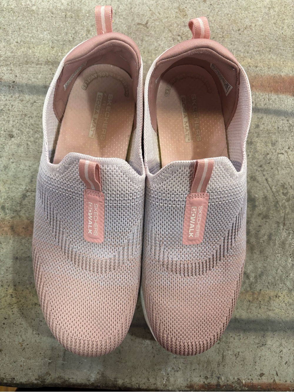 Skechers GOwalk Slip-On Knit Sneakers in Blush Pink